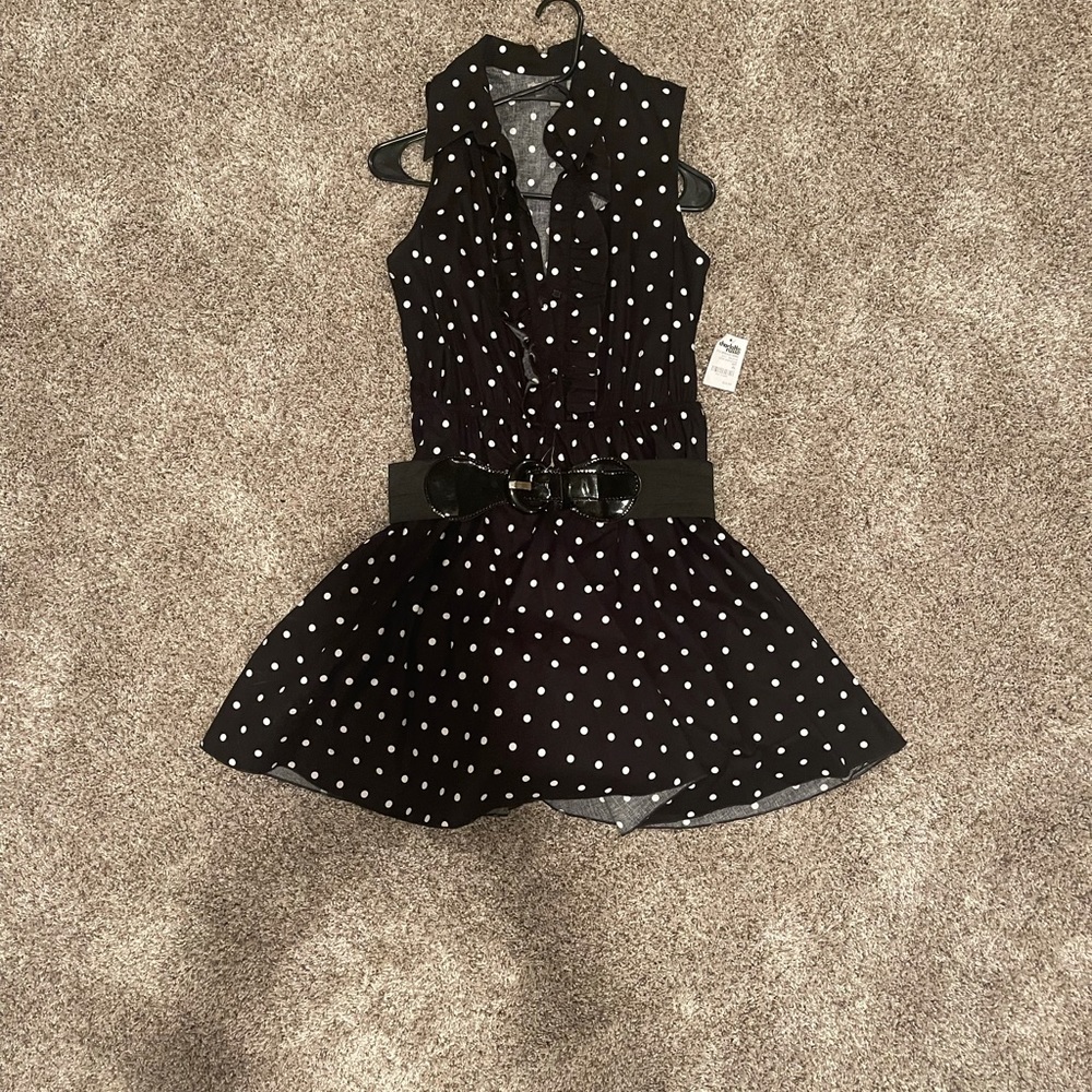 NEVER WORN Black and White polka dot dress